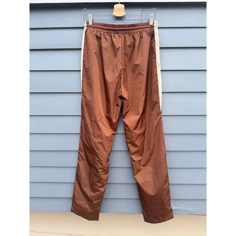 WAYDAMIN SPORT Brown Nylon Track Jacket Windbreaker Track Pants Set XS